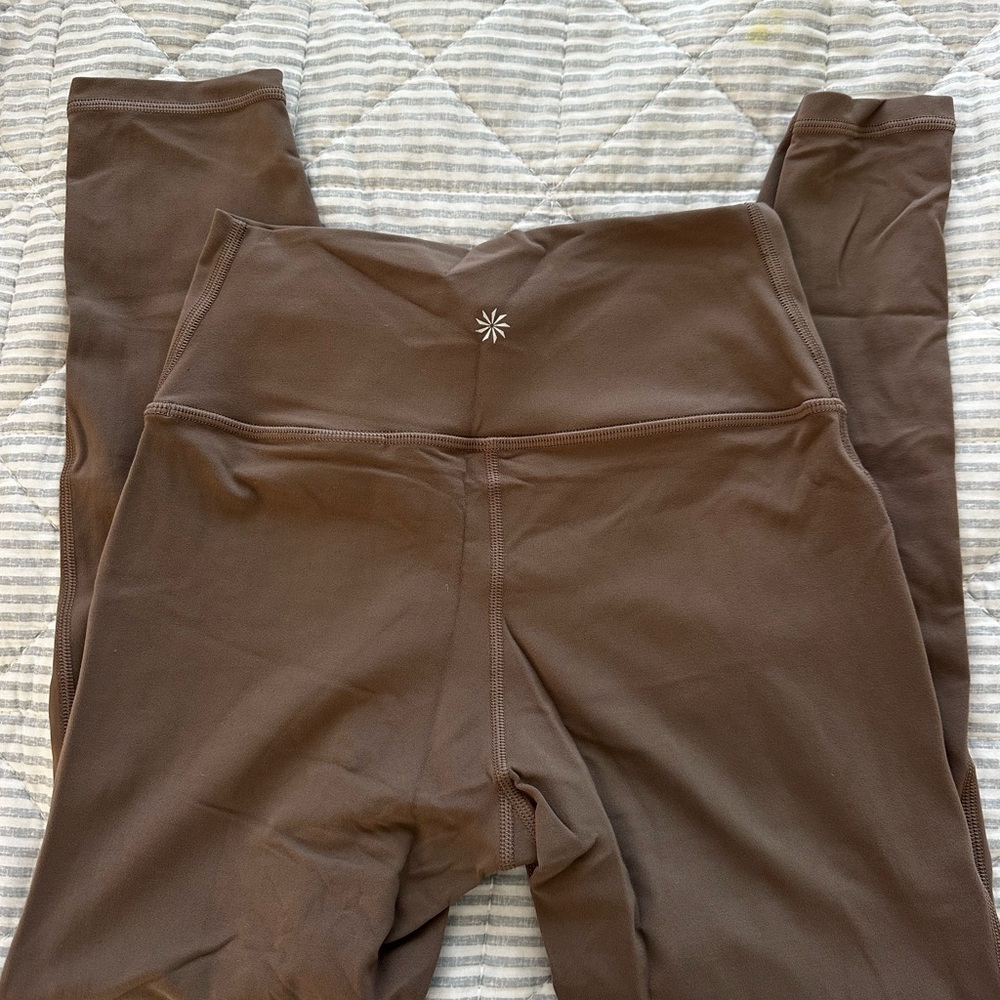 Athleta Brown High-Waisted Mesh Leggings